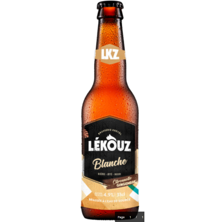 Bière Lekouz Blanche citronnelle gingembre lot de 12