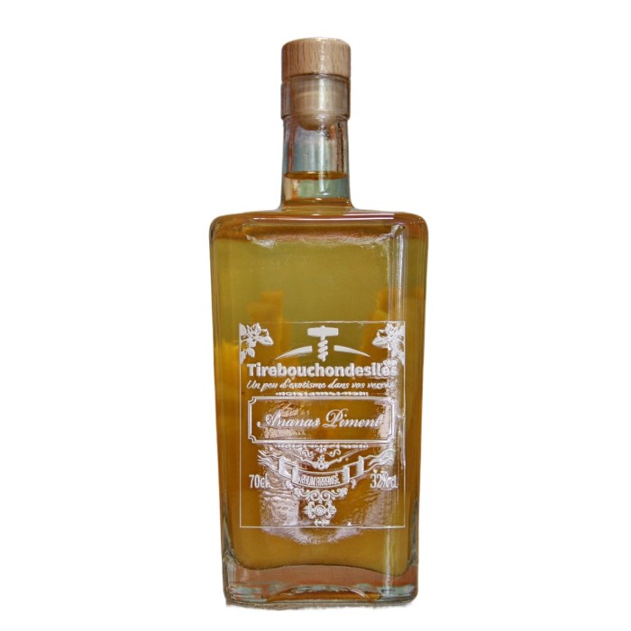 Rhum arrangé 50cl Ananas / Piment - Tirebouchondesiles